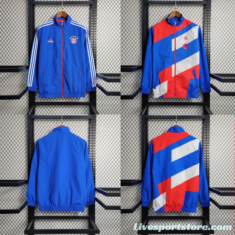 23-24 Bayern Munich Blue Reversible Windbreaker