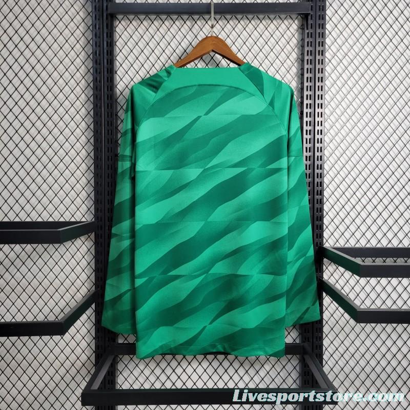 23-24 Long Sleeve PSG Green Goalkeeper Jersey