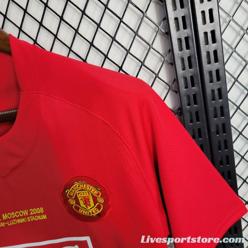 Retro 07-08 Manchester United Champions League Version Home Jersey