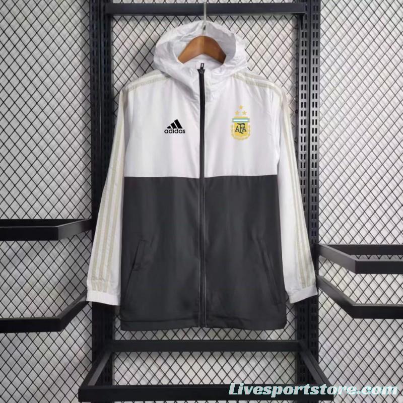 23/24 Argentina White Black Windbreaker