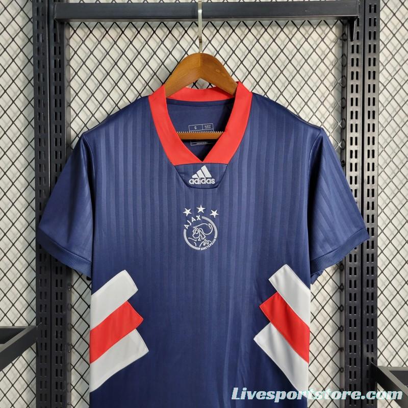 23-24 Ajax Icon Blue Jersey Embroidery Logo