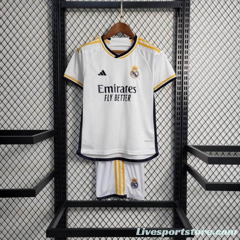 23-24 Kids Real Madrid Home Jersey Size 16-28