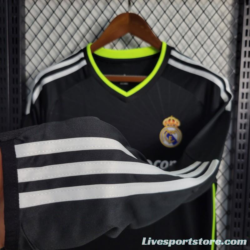 Retro 10-11 Real Madrid Away Black Long Sleeve Soccer Jersey