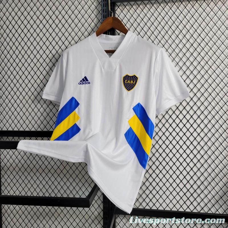 23-24 Boca Juniors White Icon Jersey with Embroidery logo