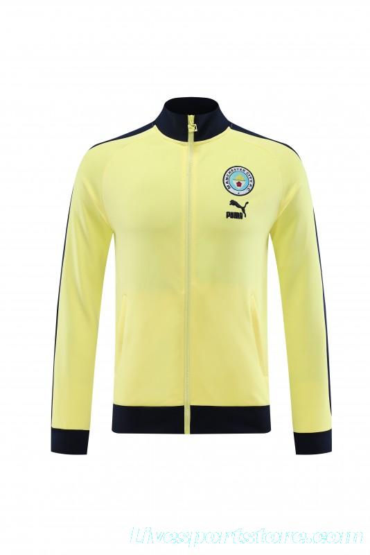 23/24 Manchester City Yellow Full Zipper Jacket +Pants