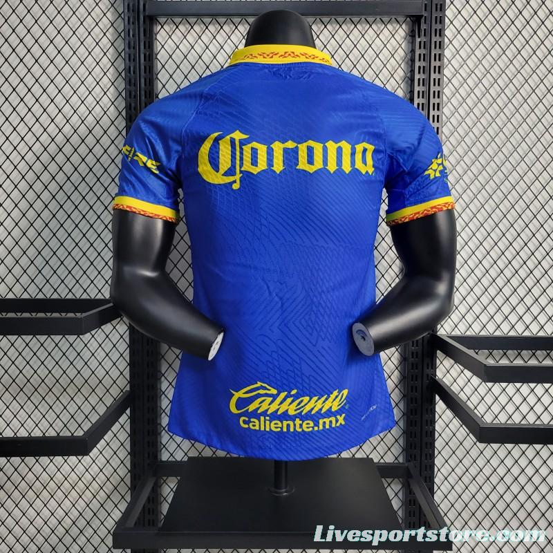 Player Version 23-24 Club America Away Blue Jersey