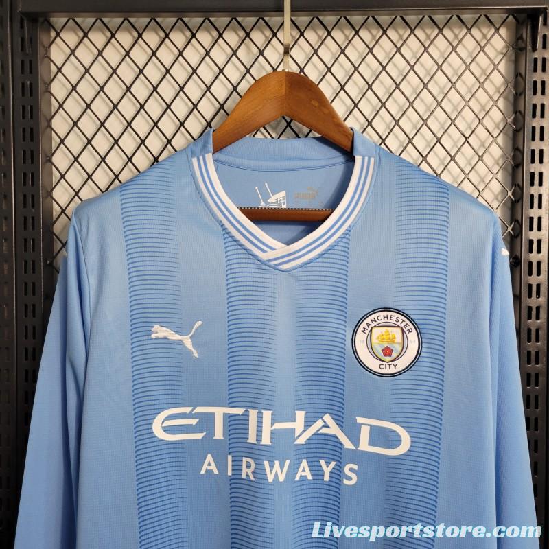 23-24 Manchester City Home Long Sleeve Jersey