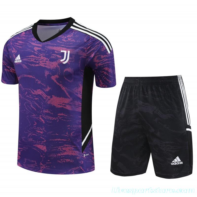 23-24 Juventus Purple Short Sleeve+Shorts