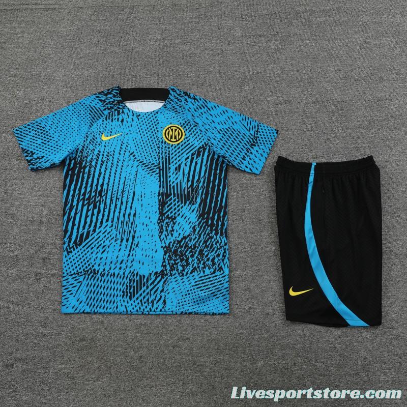 23-24 Inter Milan Blue Short Sleeve+Shorts