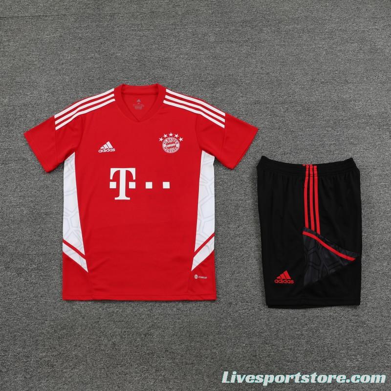 23-24 Bayern Munich Red White Short Sleeve+Shorts