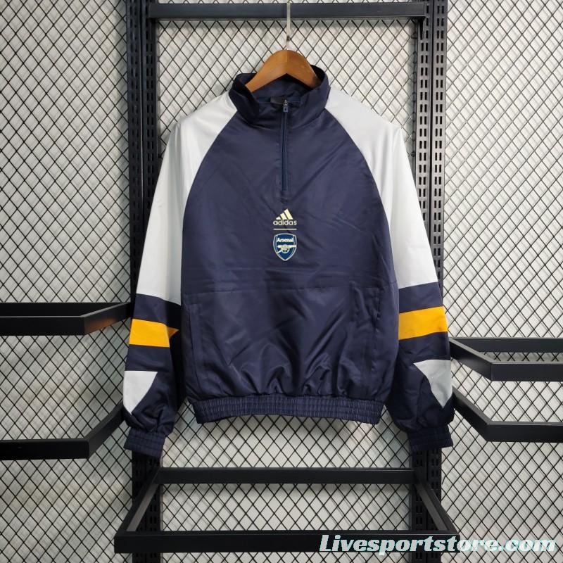 23-24 Arsenal Navy White Windbreaker