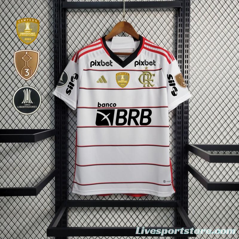 23/24 Flamengo Away Jersey With All Sponsors+Patches