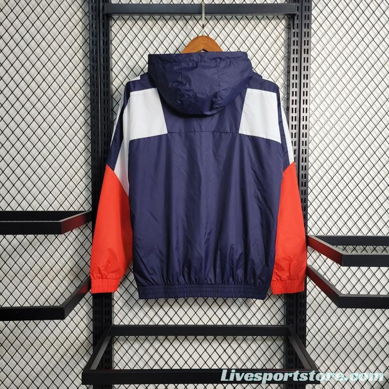 2023 Adidas Navy White Orange Windbreaker