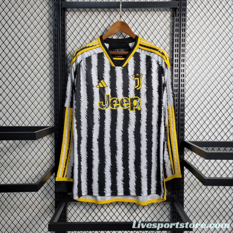 23-24 Juventus Home Long Sleeve Jersey