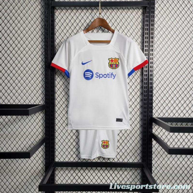 23-24 KIDS Barcelona Away Jersey Size 16-28