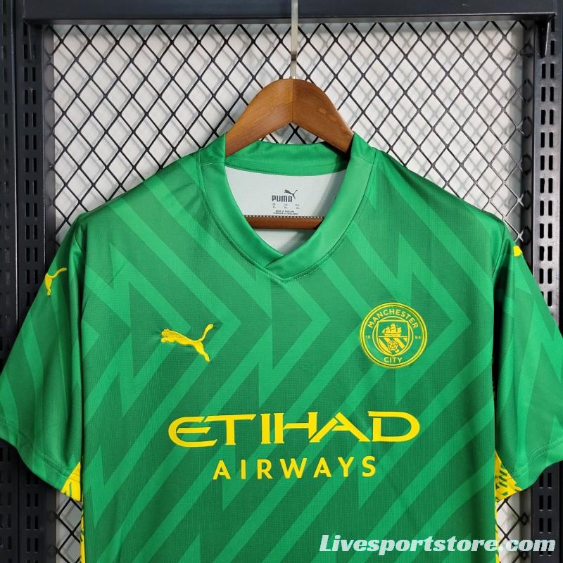 23-24 Manchester City Green Goalkeeper  Jersey