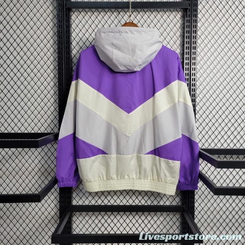 23-24 Flamengo White Purple Windbreaker