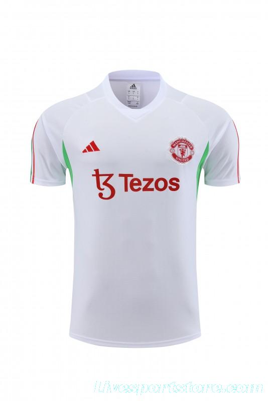 23 24 Manchester United White Short Sleeve+Shorts