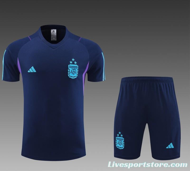 2023 Argentina Navy Short Sleeve+Shorts