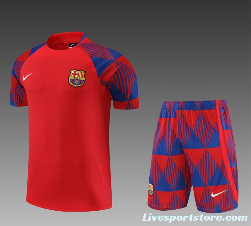 23 24 Barcelona Red Remake Icon Short Sleeve+Shorts