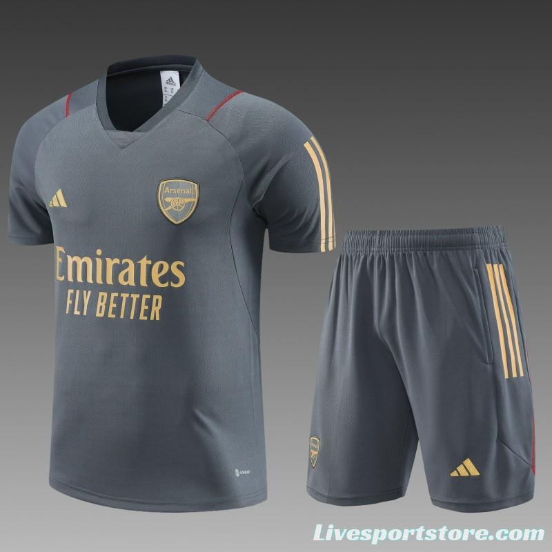 23 24 Arsenal Grey Short Sleeve+Shorts