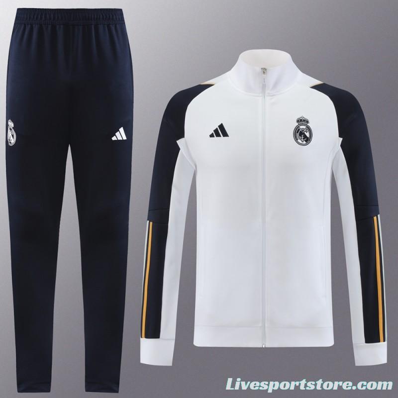 23/24 Real Madrid White/Navy Full Zipper +Pants