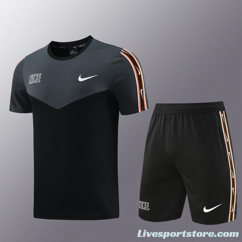 23/24 NIKE Black/Grey Short Sleeve Jersey+Pants