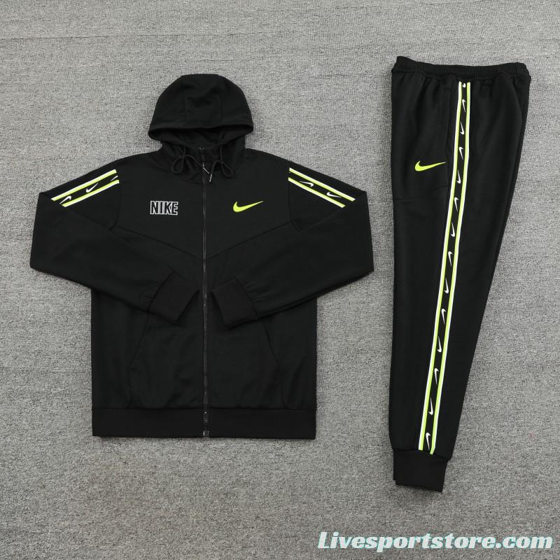 23/24 NIKE Black/Green Full Zipper Hooide Jacket+Pants