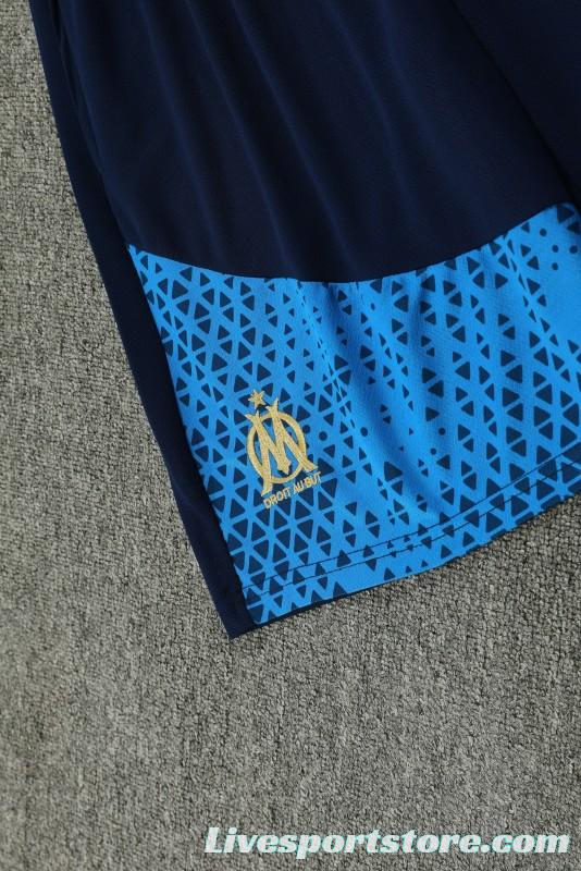 23-24 Olympique Marseille Blue Vest Jersey+Shorts