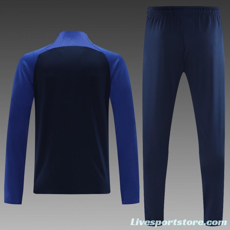 23/24 Al-Nassr Black/Blue Half Zipper Jacket +Pants