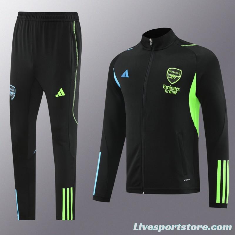 23/24 Arsenal Green/Black Full Zipper Jacket+Pants