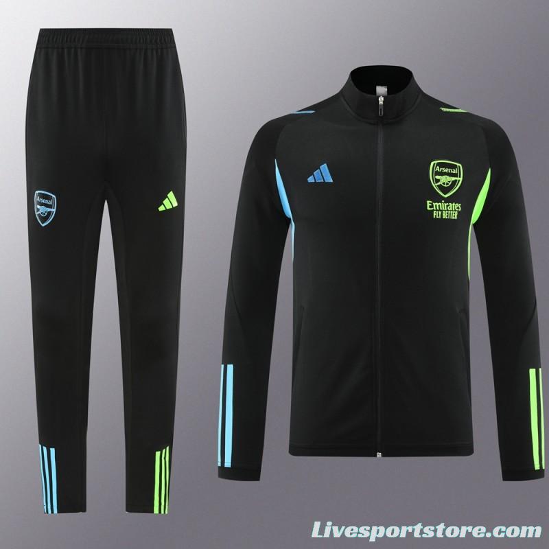 23/24 Arsenal Green/Black Full Zipper Jacket+Pants