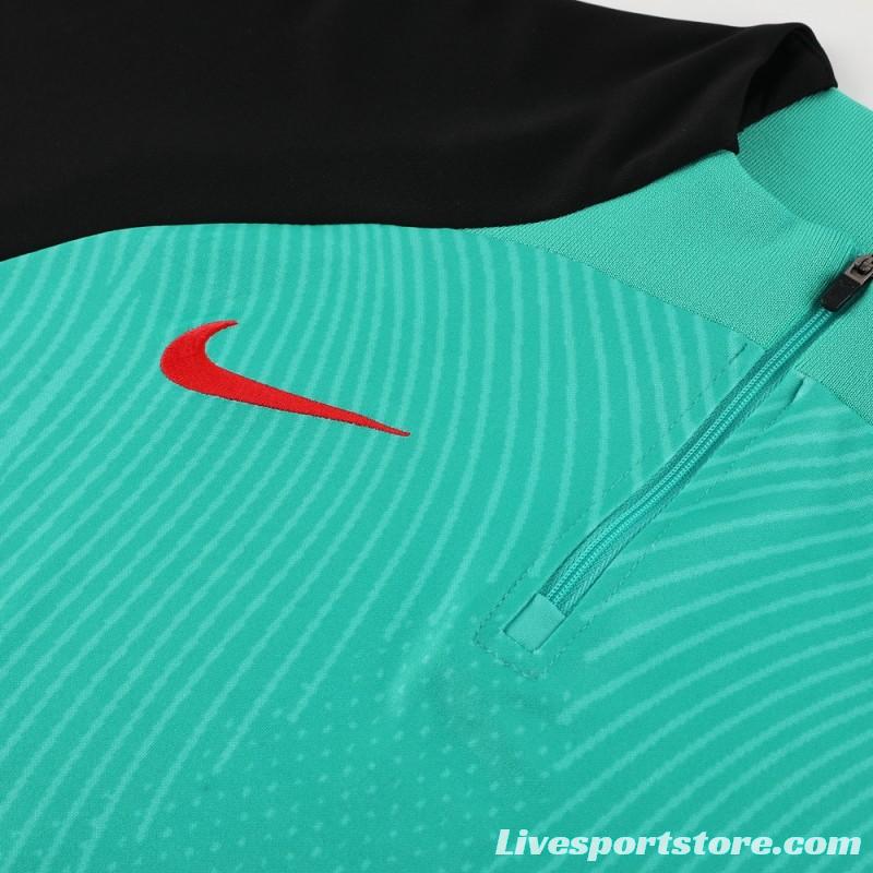 2024 Nike Green/Black Half Zipper Jacket+Pants