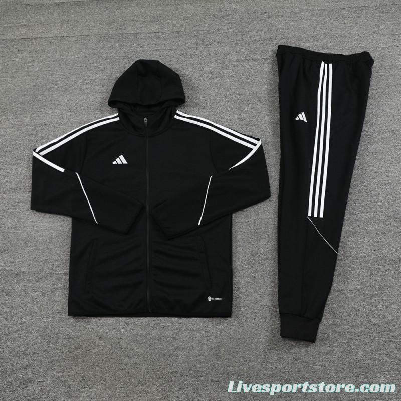 2024 Adidas Black Full Zipper HoodieJacket+Pants