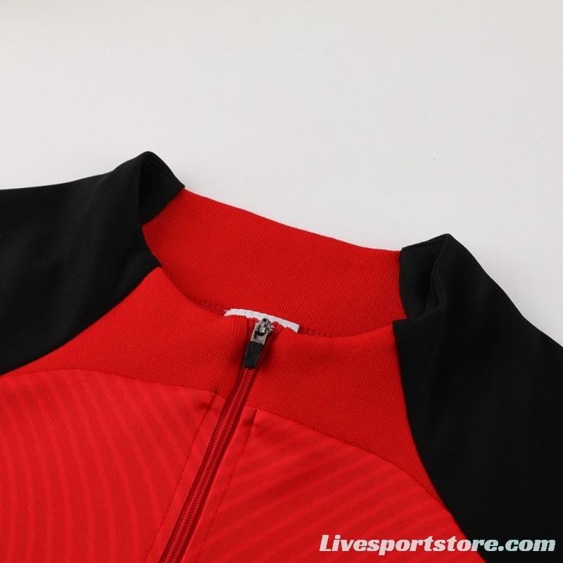 2024 Nike Red/Black Half Zipper Jacket+Pants