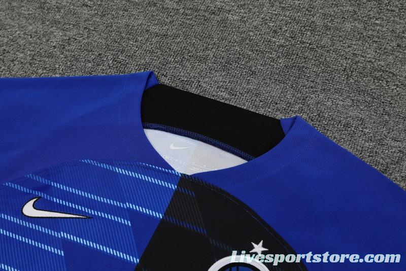 23/24 Inter Milan Blue Training Short Sleeve Jersey+Pants