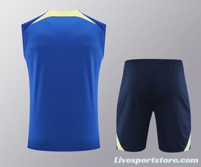 24/25 Club America Blue/Yellow Vest Jeresy+Shorts