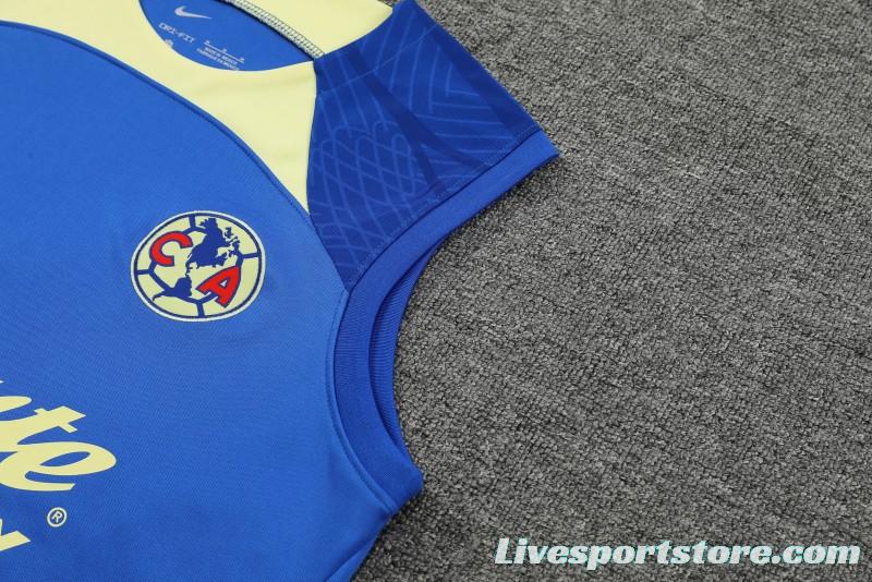 24/25 Club America Blue/Yellow Vest Jeresy+Shorts