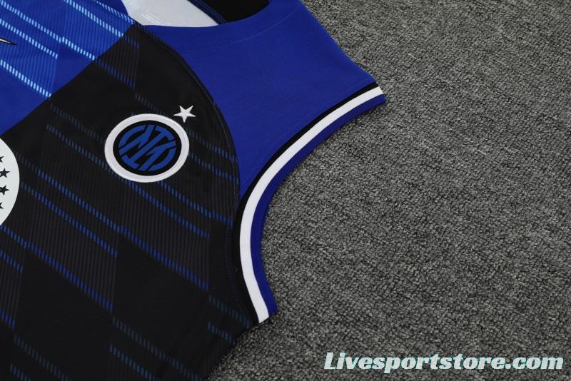 23/24 Inter Milan Blue Vest Jeresy+Shorts