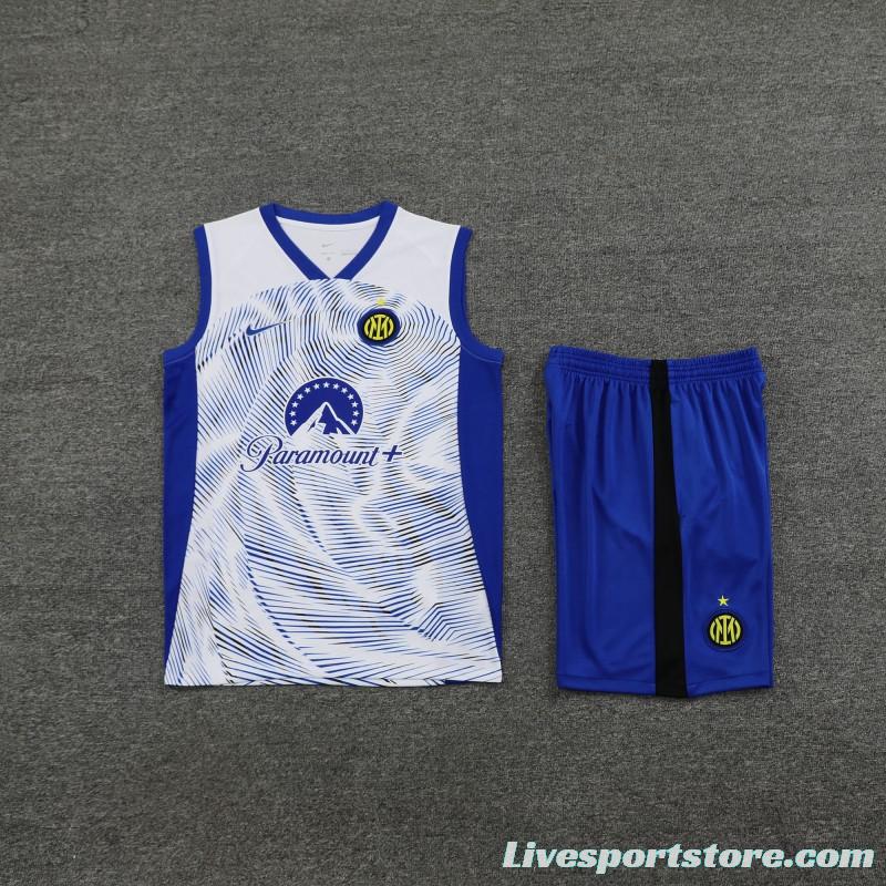 24/25 Inter Milan White Vest Jeresy+Shorts