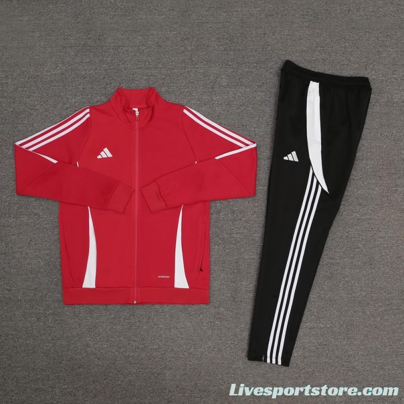 2024 Adidas Red/White Full Zipper Jacket+Pants