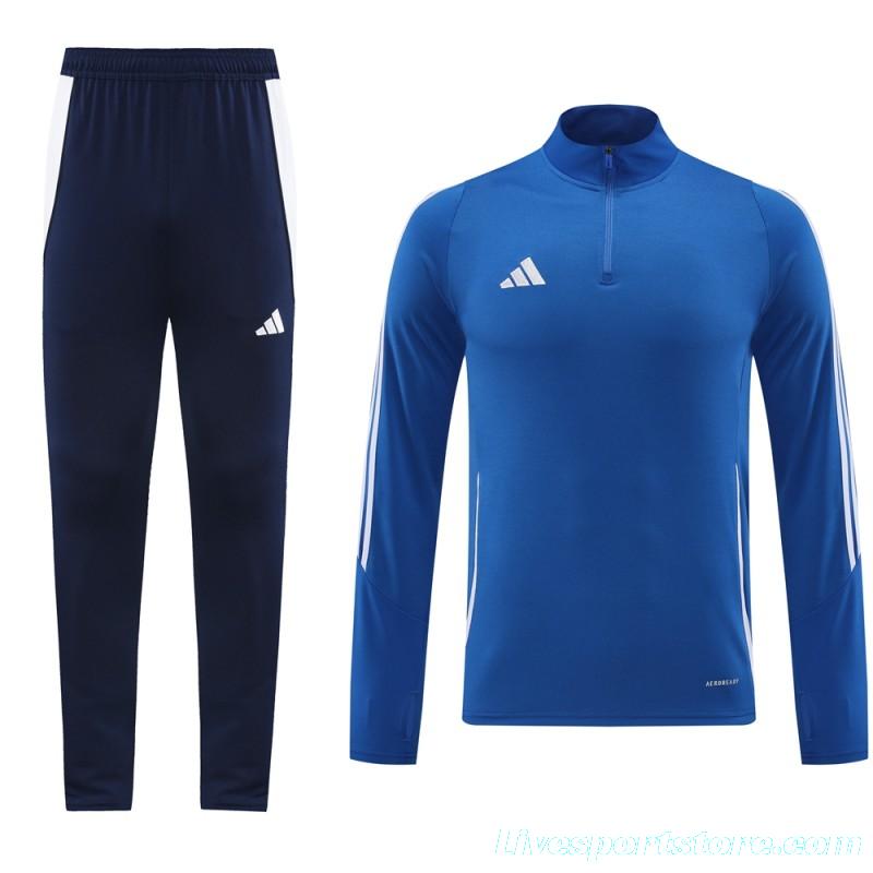 2024 Adidas Blue Half Zipper Jacket+Pants