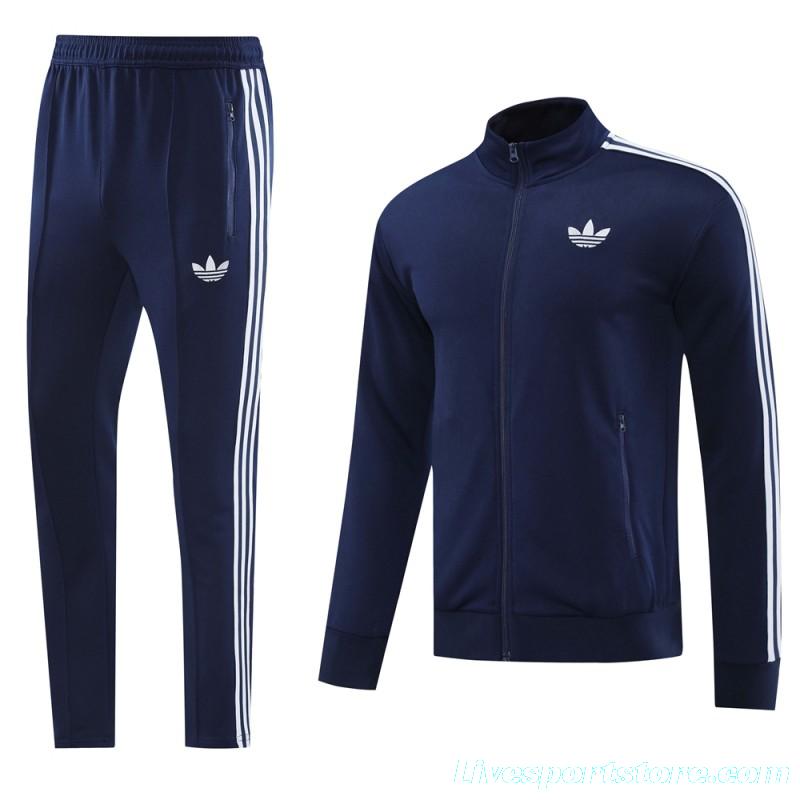 24/25 Adidas Original Navy Full Zipper Jacket +Long Pants