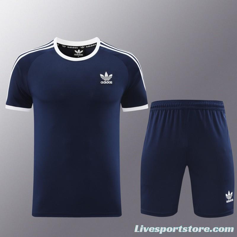 24/25 Adidas Original Navy Short Sleeve Jersey+Shorts