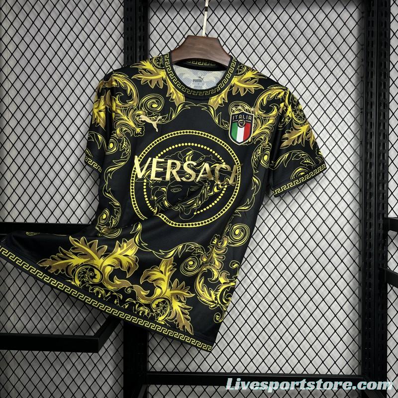 2024 Italy x Versace Gold/Black Special Jersey