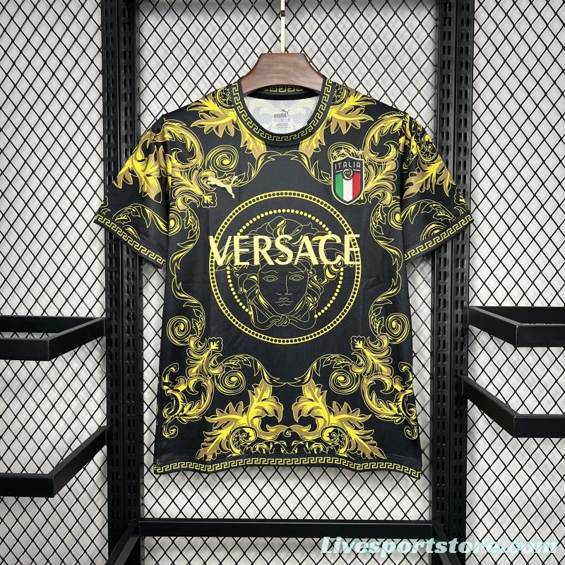 2024 Italy x Versace Gold/Black Special Jersey