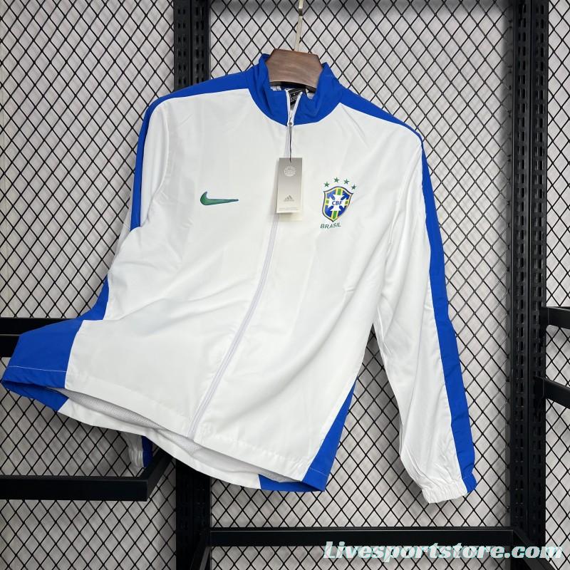 Retro 1994 Brazil White Windbreaker