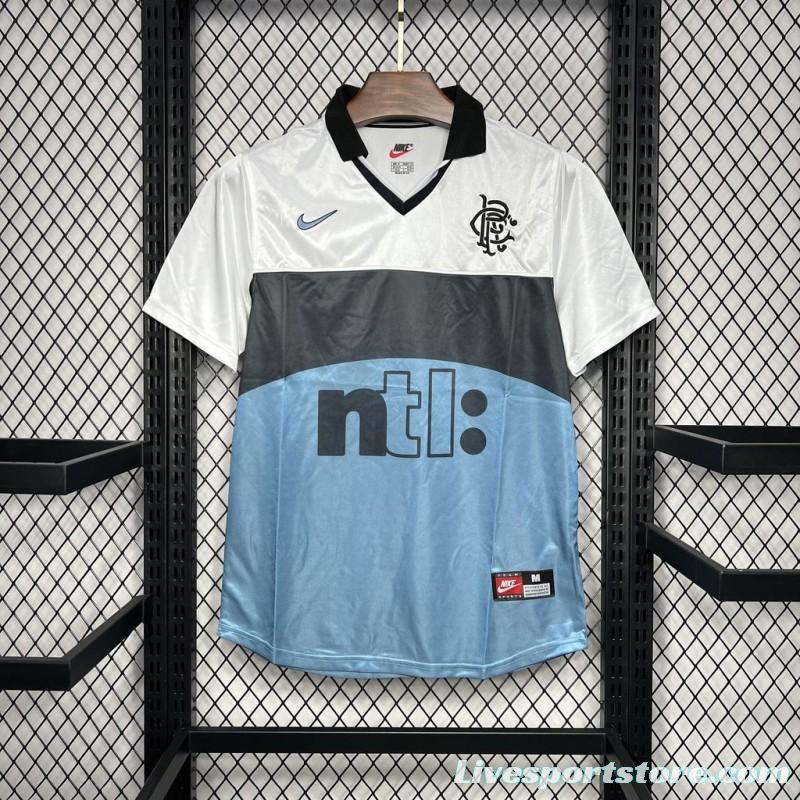 Retro 99/00 Glasgow Rangers Away White/Blue Jersey