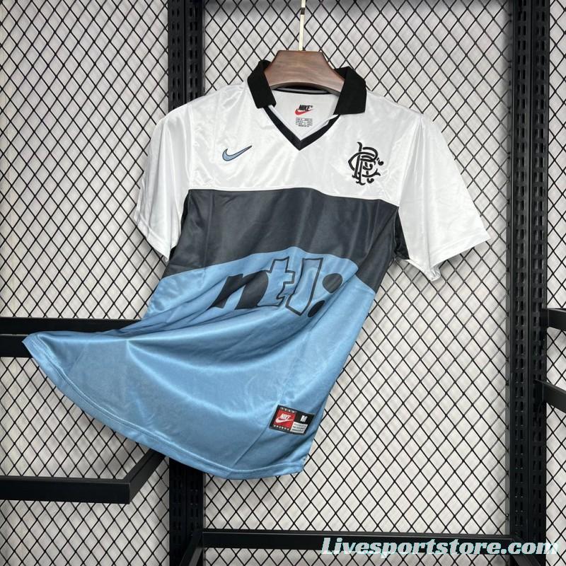 Retro 99/00 Glasgow Rangers Away White/Blue Jersey