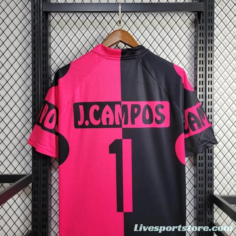 Retro 1998 Mexico CAMPOS 1 Home Black Pink Jersey